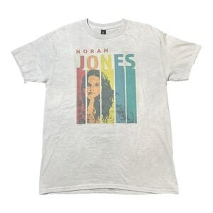 Norah Jones Graphic T-Shirt Mens Gray Short Sleeve Music Band Tee Gildan Medium